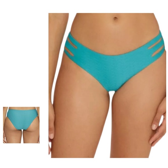 Becca by Rebecca Virture Vibe Strappy Side Hipster Bikini Bottoms Size Large NWT - Picture 1 of 8